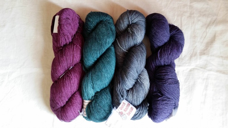 My chosen colours: 4 skeins of Krokus by Dutch Knitting Design