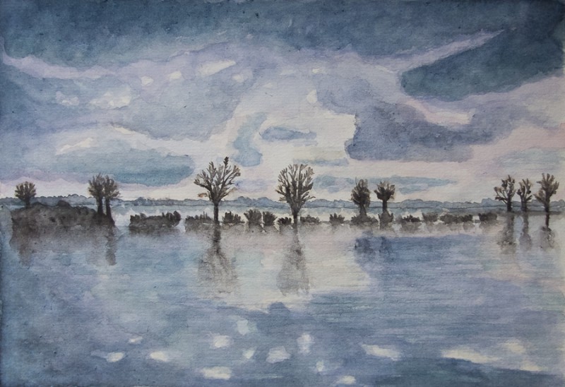 Winter landscape at IJssel river (A4)