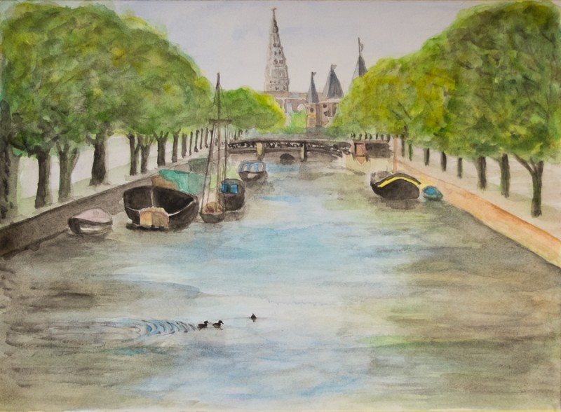 Amsterdam Canal (22,9 x cm Fabriano hot press paper)