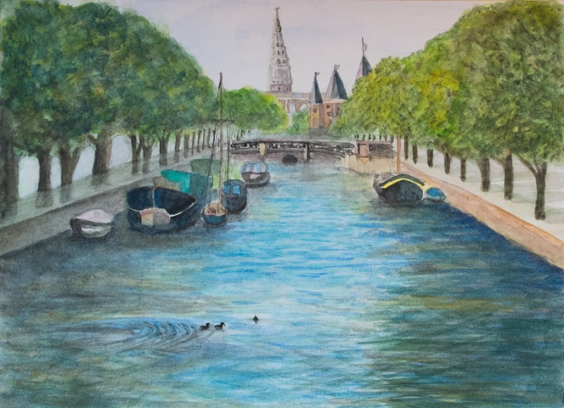 Amsterdam Canal (22,9 x cm Fabriano hot press paper)