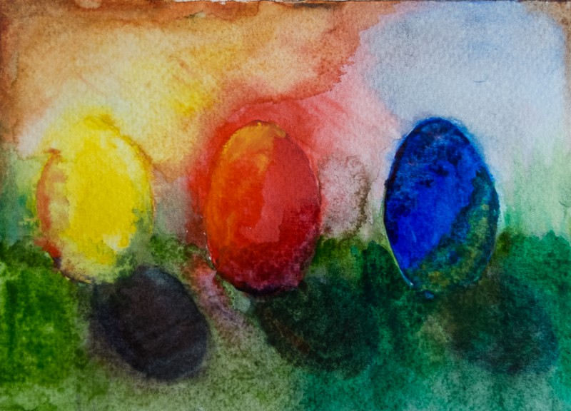 Three eggs (10 x 15 cm postcard)