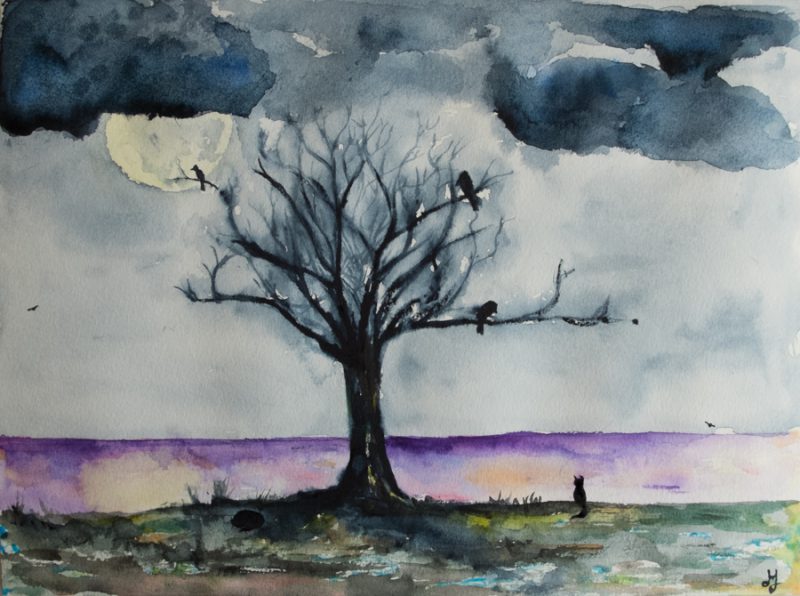 Moonlit night (Fabriano paper)