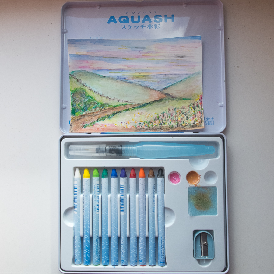 Pentel Aquash (crayons en waterbrush)