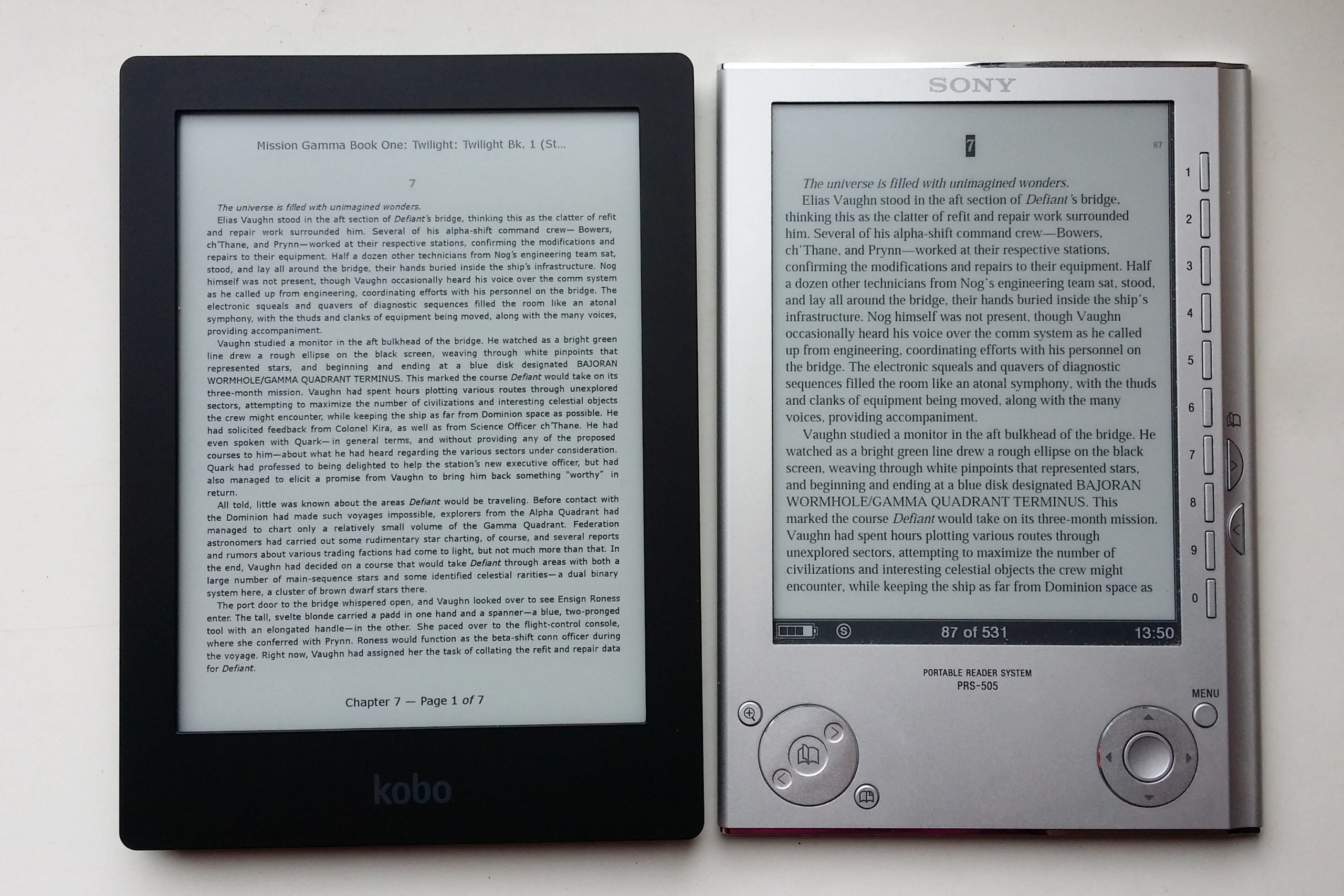 Review: Kobo Aura HD (comparison with Sony PRS-505)