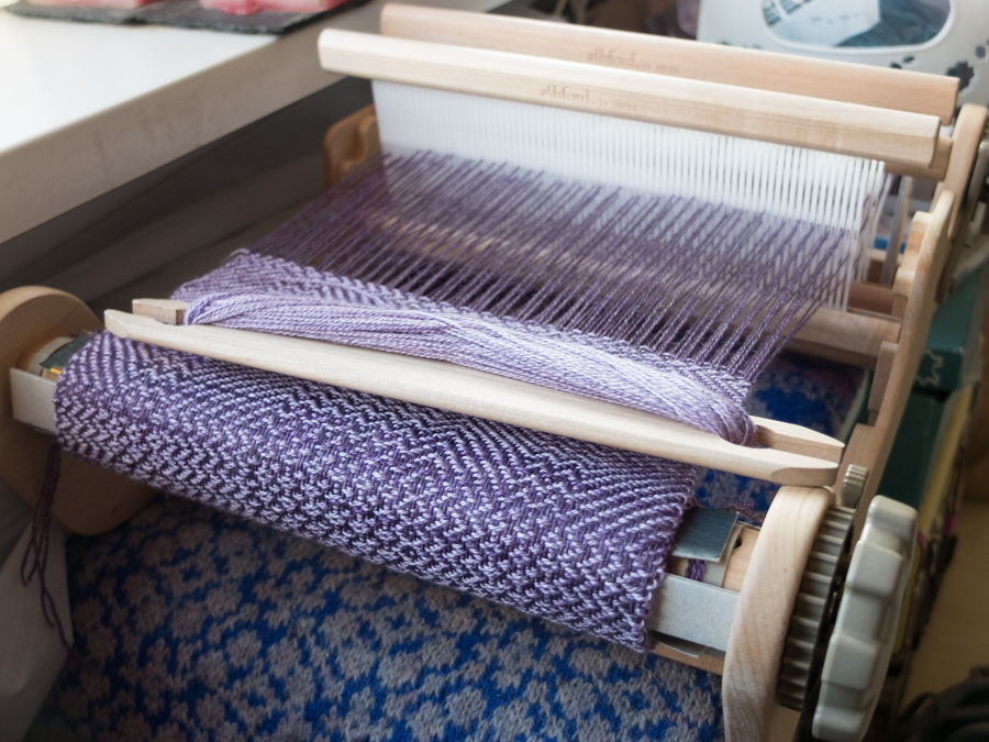 Four shaft weaving on a rigid heddle loom