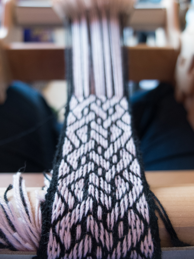 Card weaving on a rigid heddle loom