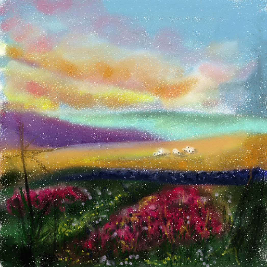 A warm pastel landscape
