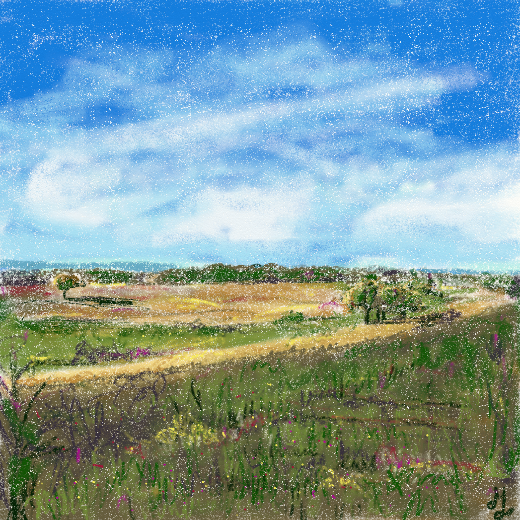 A pastel landscape