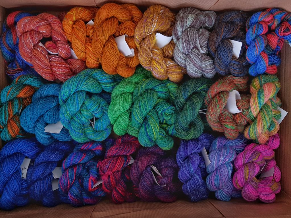 24 mini skeins in the advent calendar box